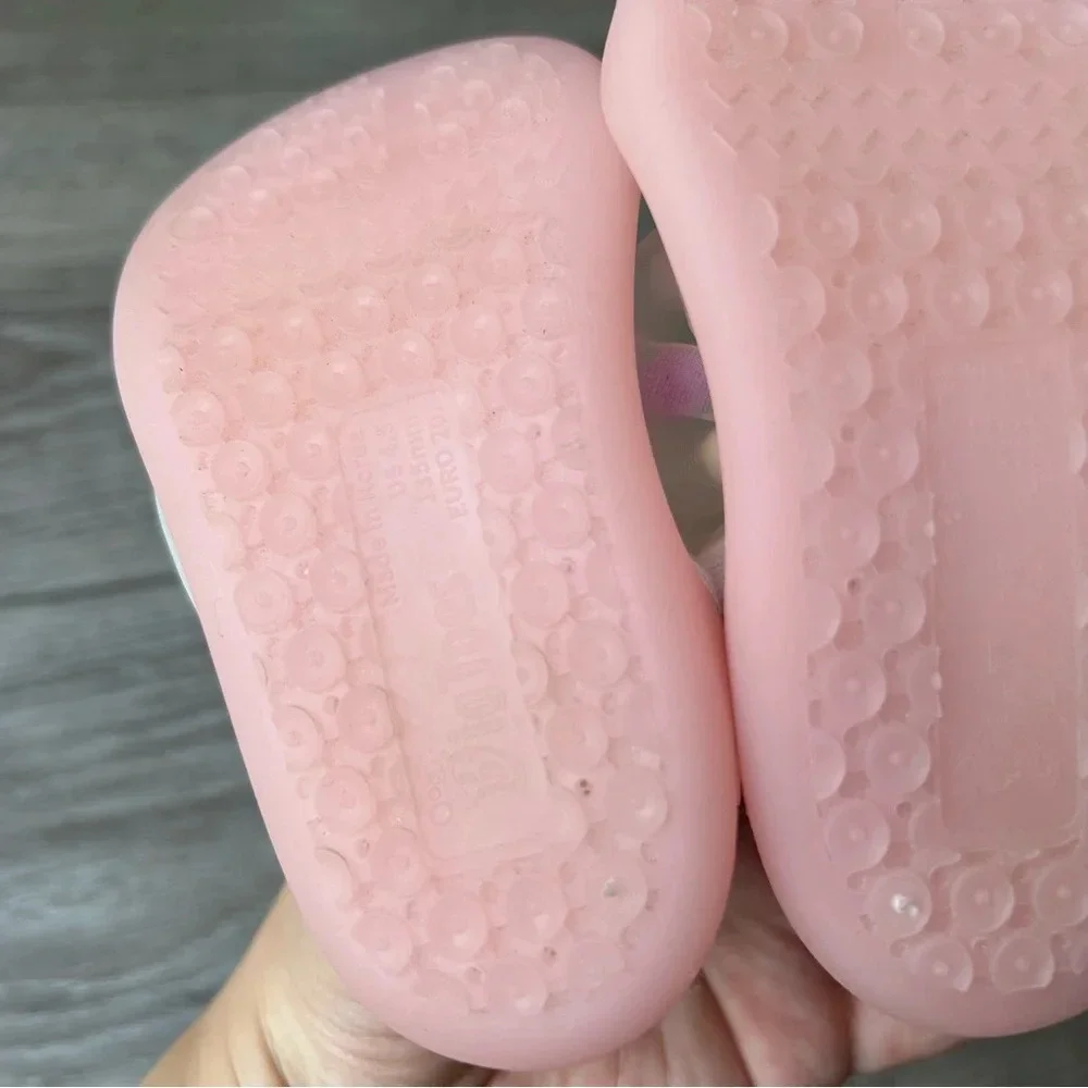 Big Toes Pink Bows NonSlip Baby Shoe Socks Made in Korea